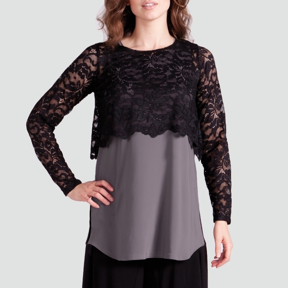 Nwt Simpli cropped lace shorty top - Picture 2 of 7